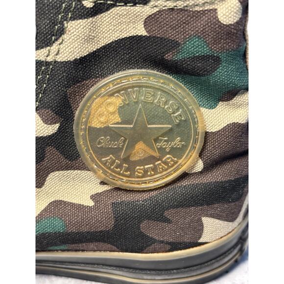 Vntg Men’s Converse High Top Military Camo Rubber Logo Rare Chuck Taylor’s ￼